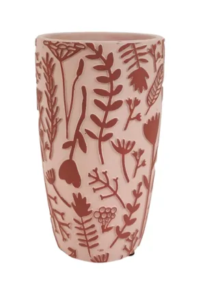 Alex Floral Vase Pink Red Lg 21cm